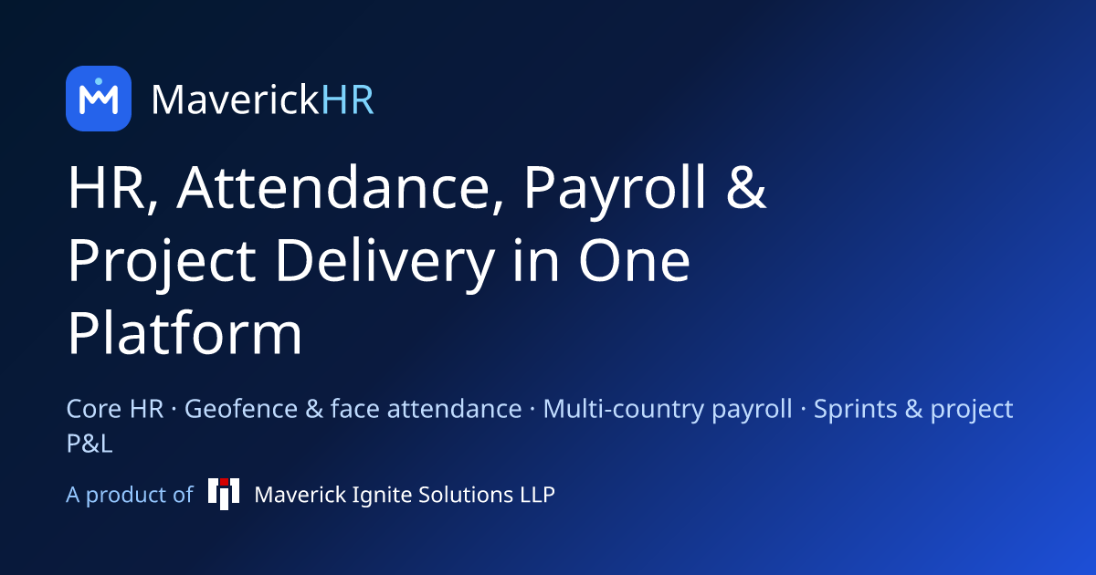 MaverickHR: HRMS Software India for HR, Attendance & Payroll